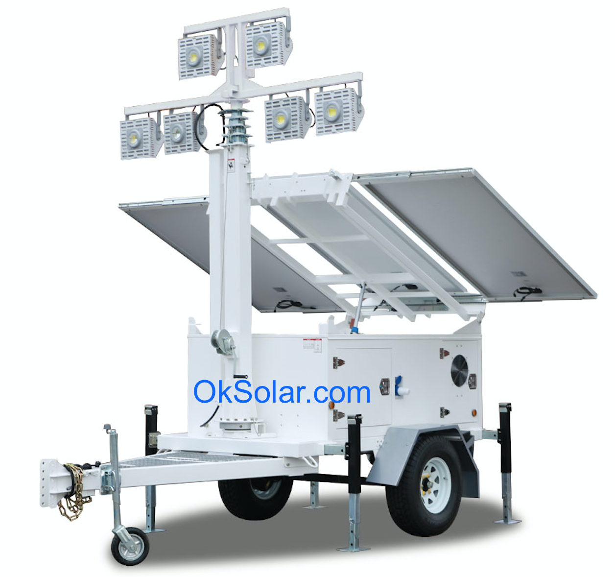 Solar Light Tower, Light Tower, Refugee Camps Solar Light Tower, mobile light towers, Job Site Solar Light Tower, Portable Solar Light Towers, Solar Powered Construction Light Tower