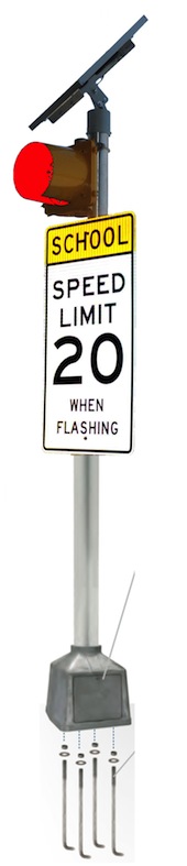 Solar School Zone Flasher RED IQTraffiControl.com Solar School Zone Flasher RED