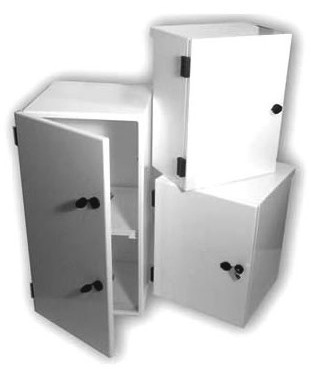 Aluminum Battery Enclosure White Powder Coated 2 (two) Battery Group 31. OkSolar.com Aluminum Battery Enclosure White Powder Coated 2 (two) Battery Group 31.