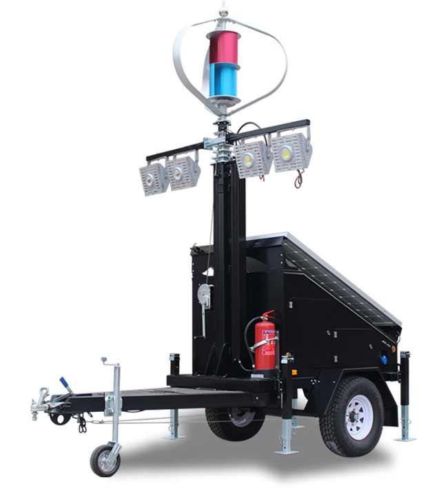 Solar Light Tower with Wind Turbine 400w, Disaster Preparedness Recovery. IQUPS.com Solar Light Tower with Wind Turbine 400w, Disaster Preparedness Recovery.