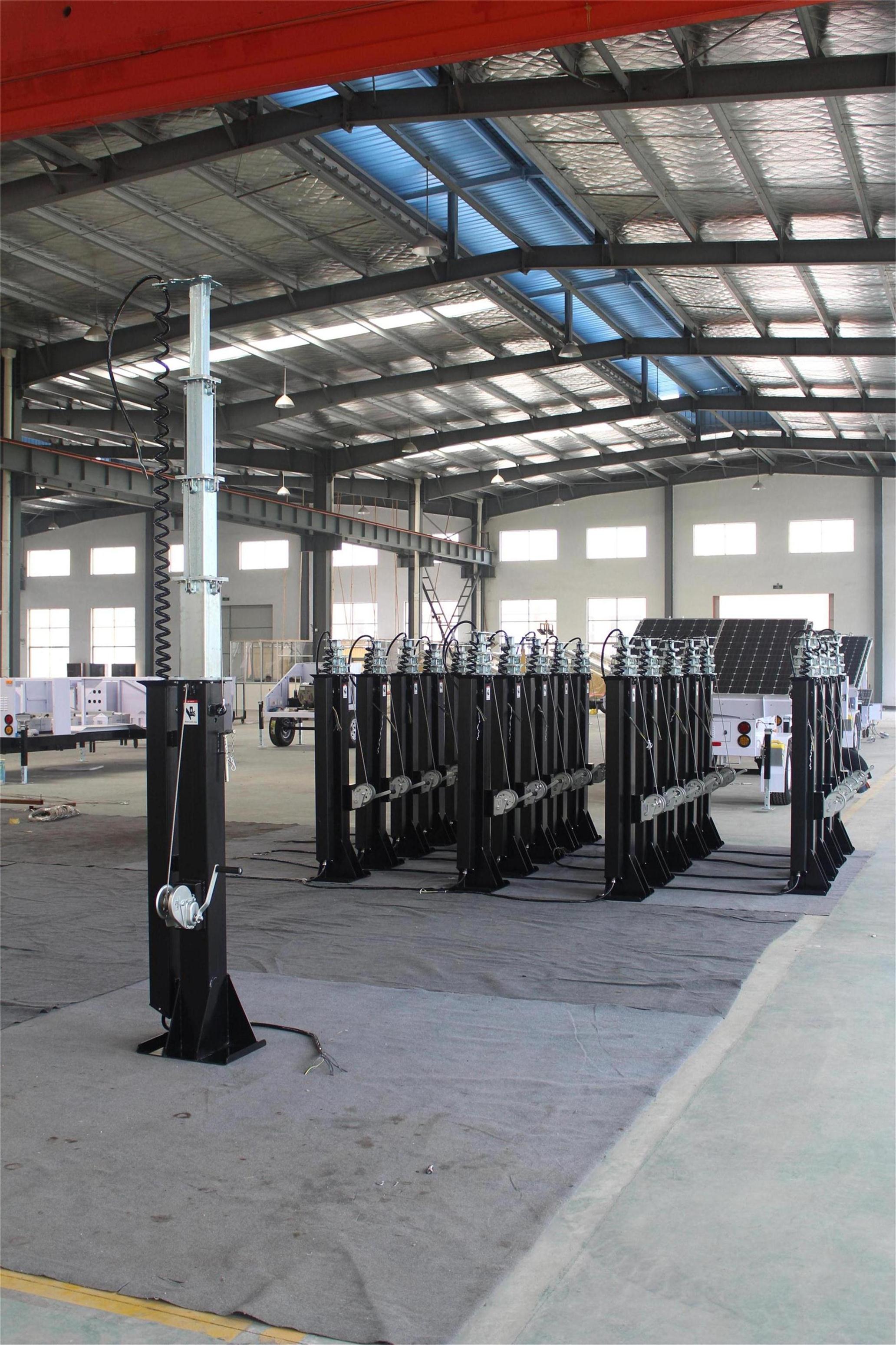 Telescopic Mast Pole, Solar Light Tower, Light Tower, Refugee Camps Solar Light Tower, mobile light towers, Job Site Solar Light Tower, Portable Solar Light Towers, Solar Powered Construction Light Tower.