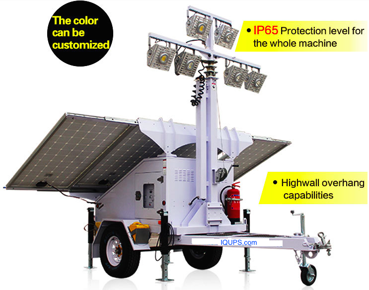 Portable Hybrid Solar Light Tower IQLED.com Portable Hybrid Solar Light Tower